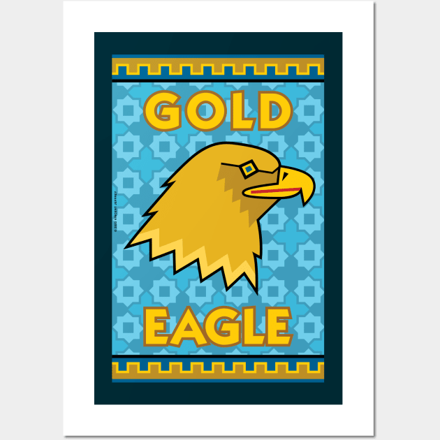 Glorious Gold Eagle Crest Wall Art by Mindscaping